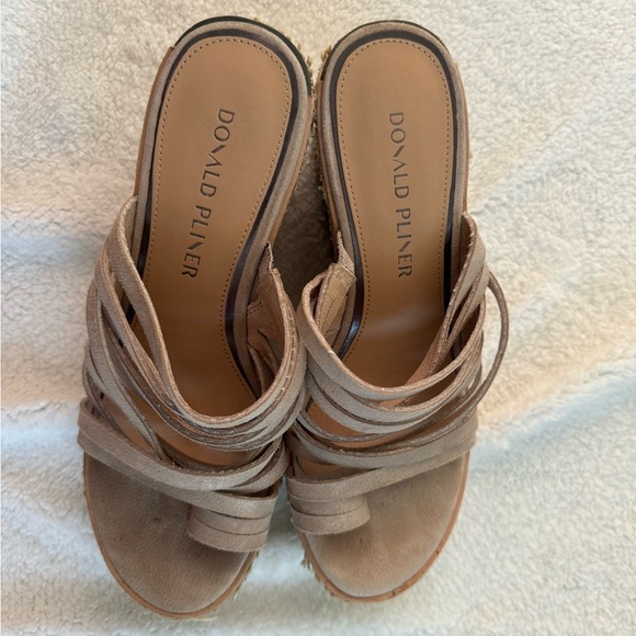 Donald J. Plummer Ithaca Platino Women’s 8 1/2 Heels Woven Sandals Strappy - Picture 8 of 9